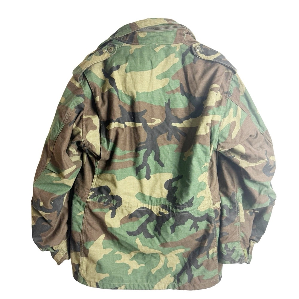 Vintage Alpha Industries M65 Field Jacket Mens Medium Woodland Camo US Army - Picture 3 of 9